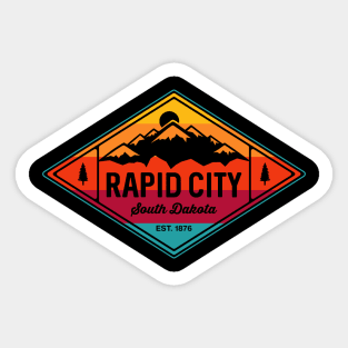Vintage Rapid City South Dakota Mountain Outdoors Sticker
